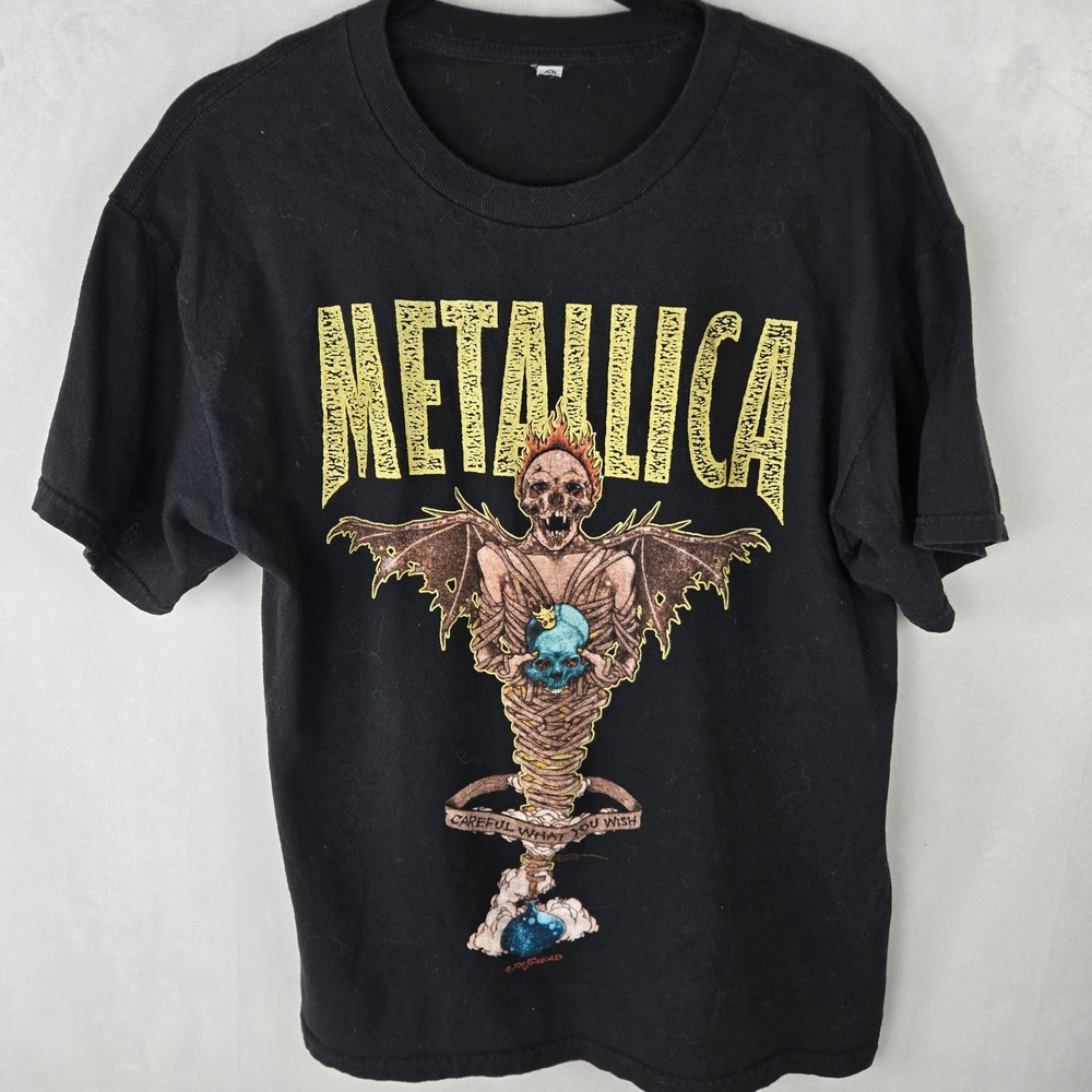 Metallica Pushead Careful What You Wish Black Graphic Band T-Shirt Mens L 2012